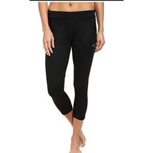 A6 Nike Dri Fit Relay Crop Capri Tights Black Running Active Womens SIZE Small